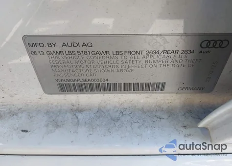 2014 Audi S4 3.0T Premium Plus из США, поврежденный, VIN WAUBGAFL3EA003534